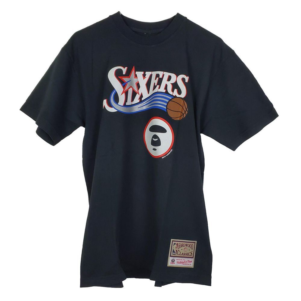 AAPE Philadelphia 76ers Mitchell & Ness NBA M Medium Shirt A Bathing Ape NWT